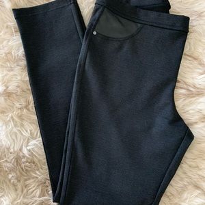 DKNY Stretch Black Jeans with Faux Leather